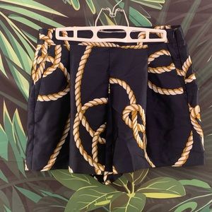 Zara Gold Chain Chino Shorts in Navy